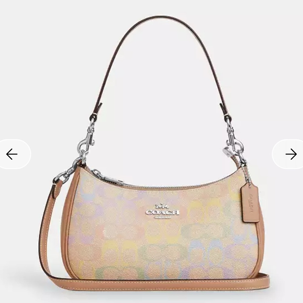 NWT🌈Coach Teri Shoulder Bag Crossbody In Rainbow Signature Canvas CDA91 Y2K - Picture 8 of 9